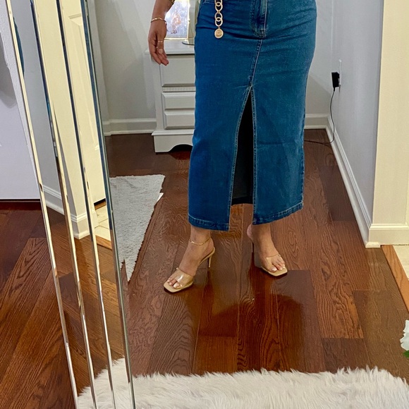 STEVE MADDEN WOMEN’S DENIM MIDI SKIRT COLOR LIGHT WASH SIZE S - Picture 10 of 13